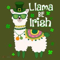 Llama Be Irish St Patrick's Day Funny Backpack thumb 2