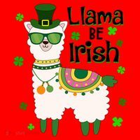 Llama Be Irish St Patrick's Day Funny Santa Hat thumb 1