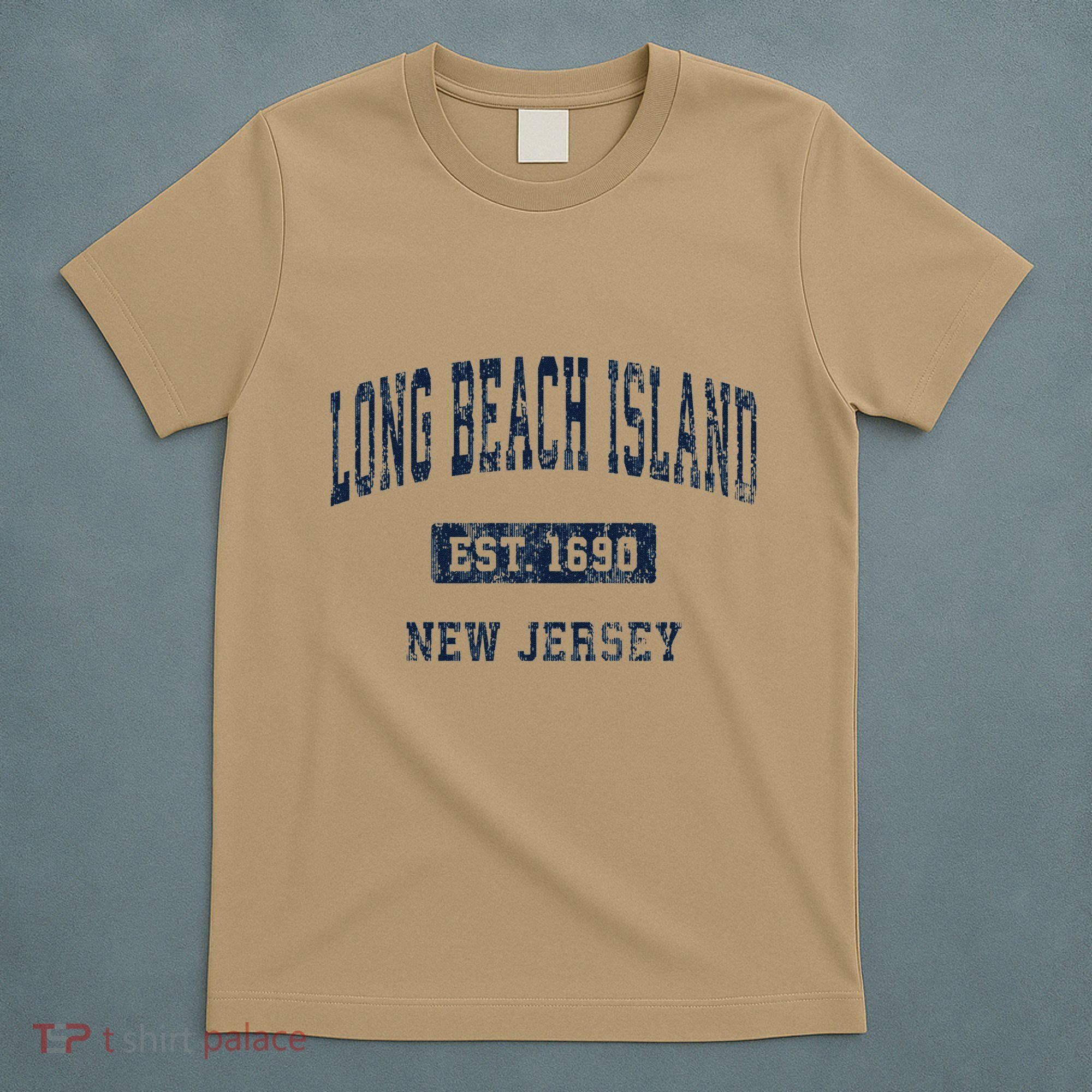Long Beach Island New Jersey Nj Vintage Athletic Sports T-Shirt