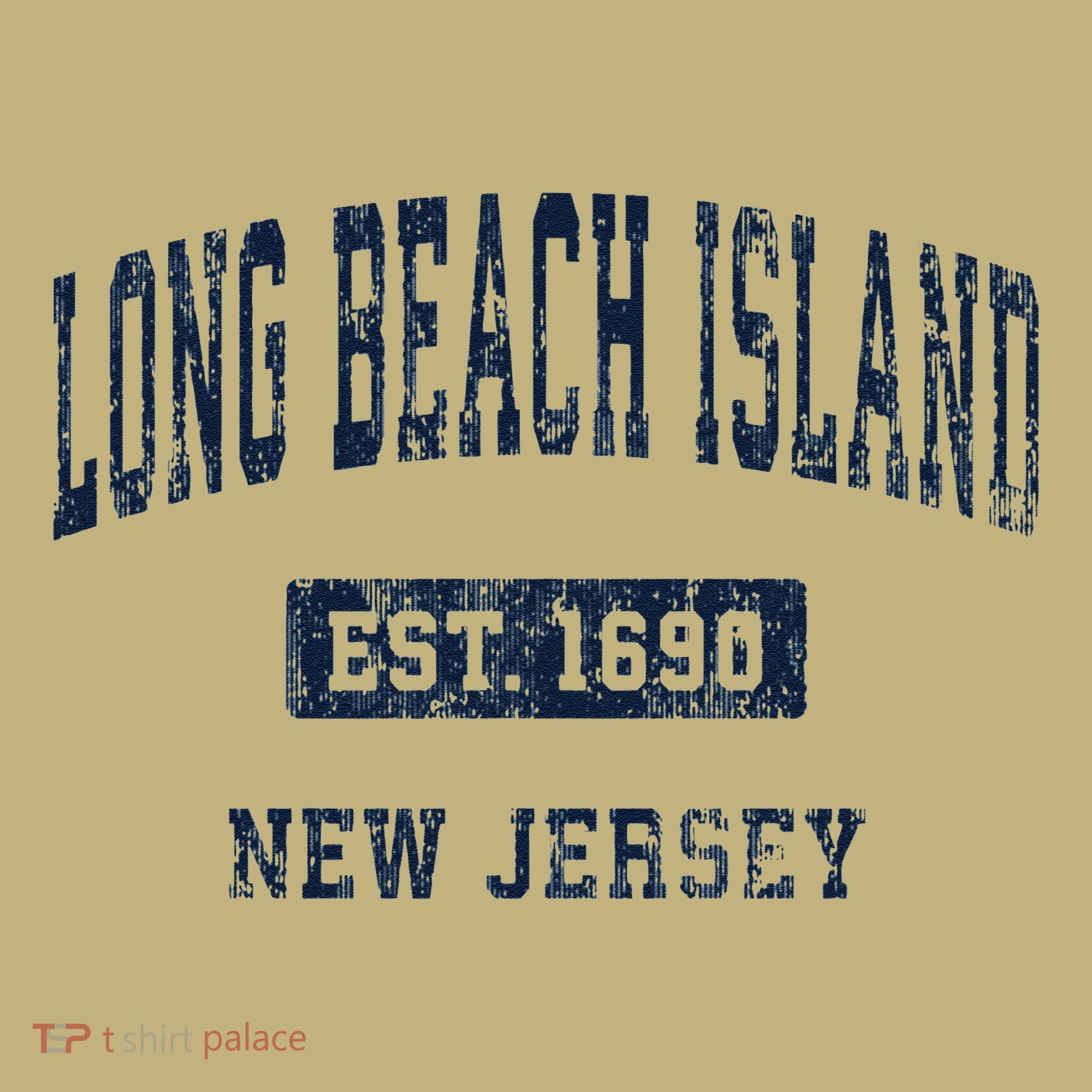 Long Beach Island New Jersey Nj Vintage Athletic Sports T-Shirt
