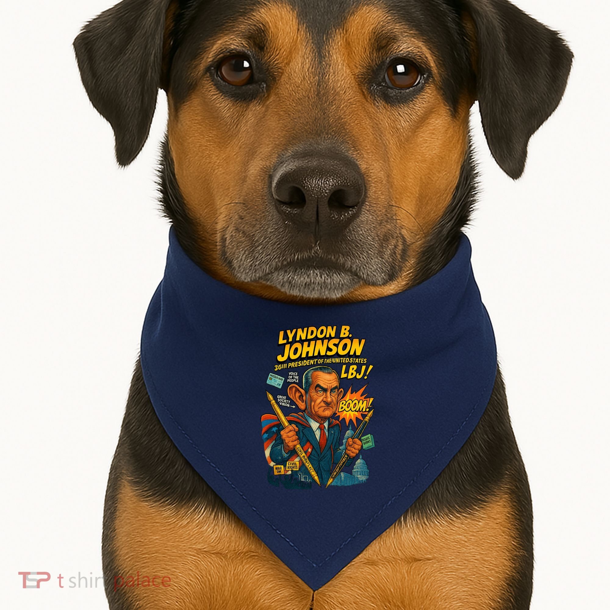 Lyndon B. Johnson The Presidential Chronicles USA-Made Doggie Bandana