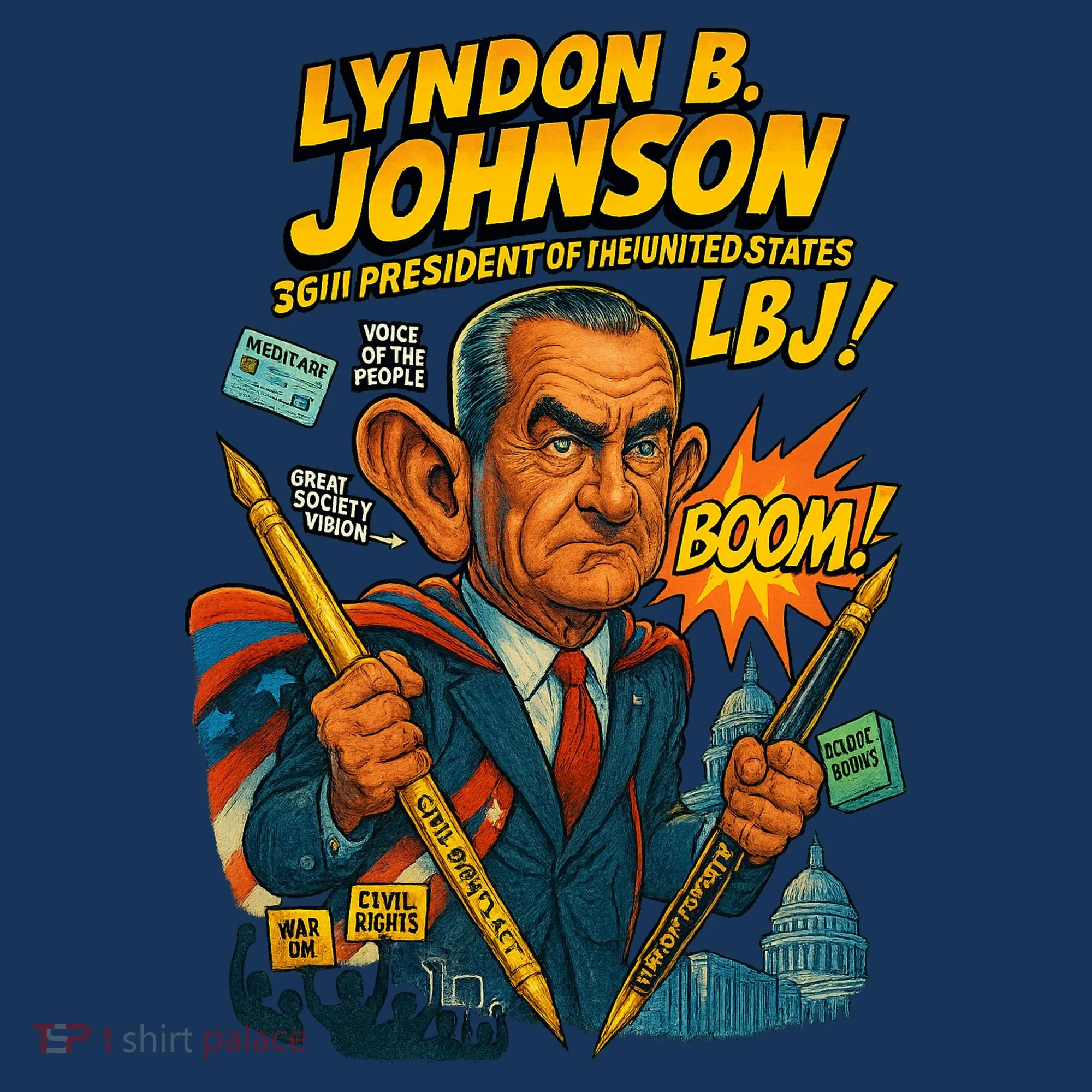 Lyndon B. Johnson The Presidential Chronicles Button