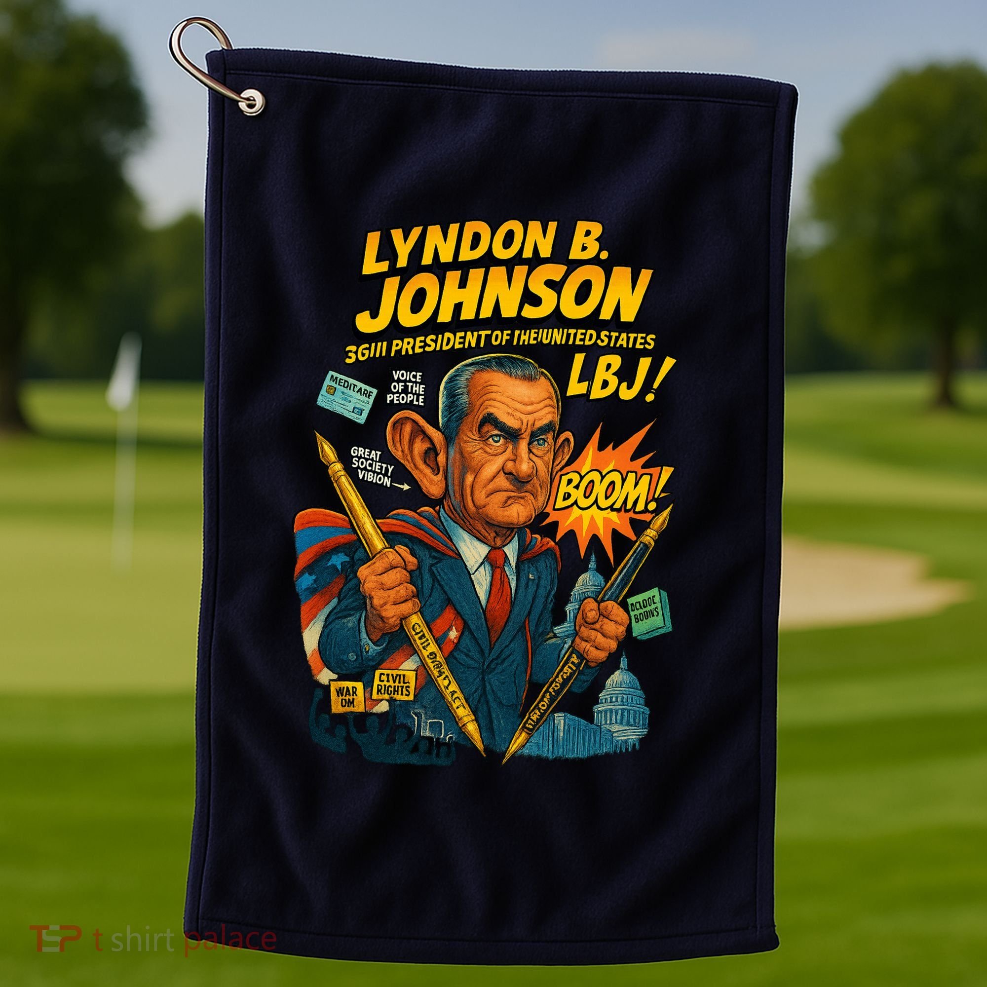 Lyndon B. Johnson The Presidential Chronicles Golf Towel
