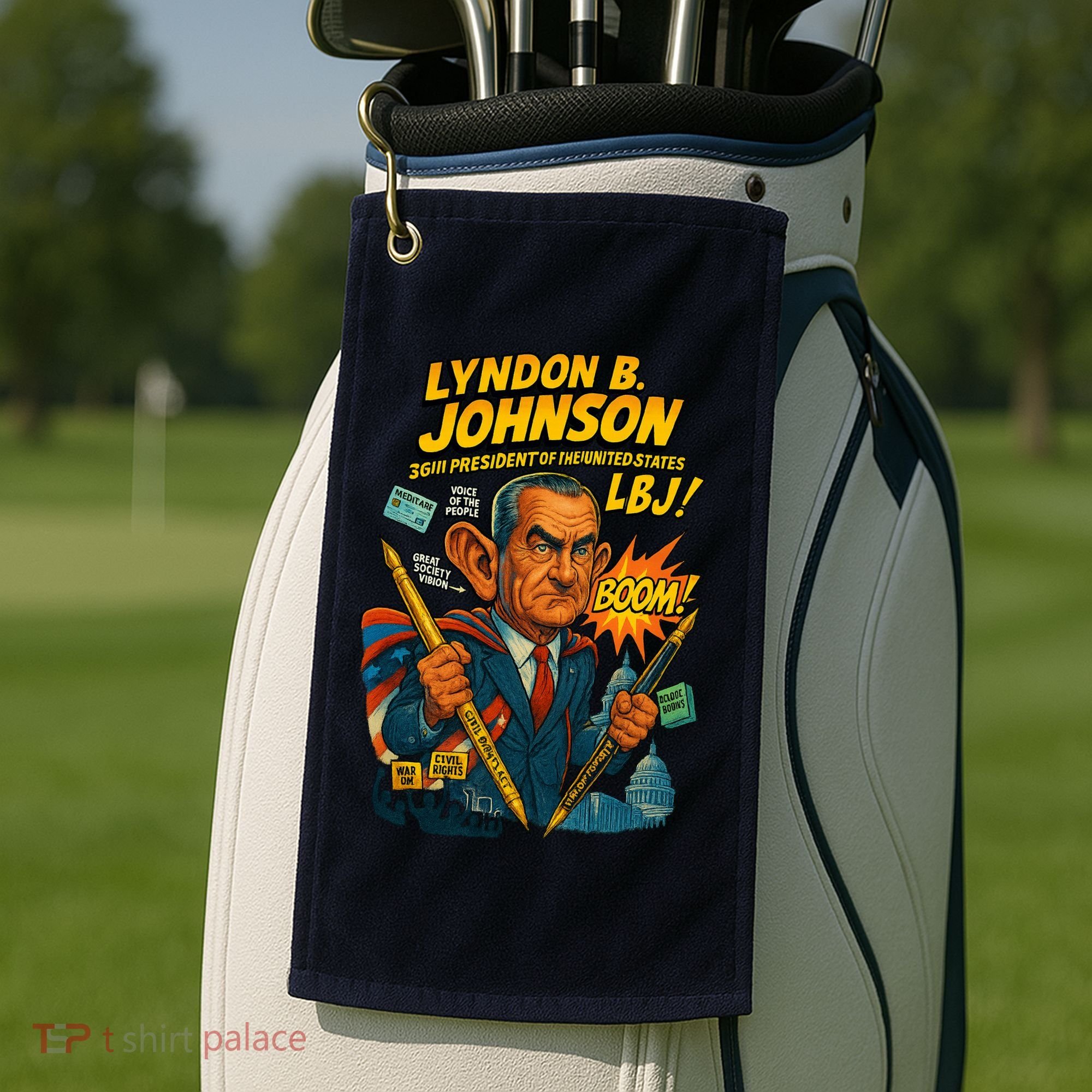 Lyndon B. Johnson The Presidential Chronicles Golf Towel
