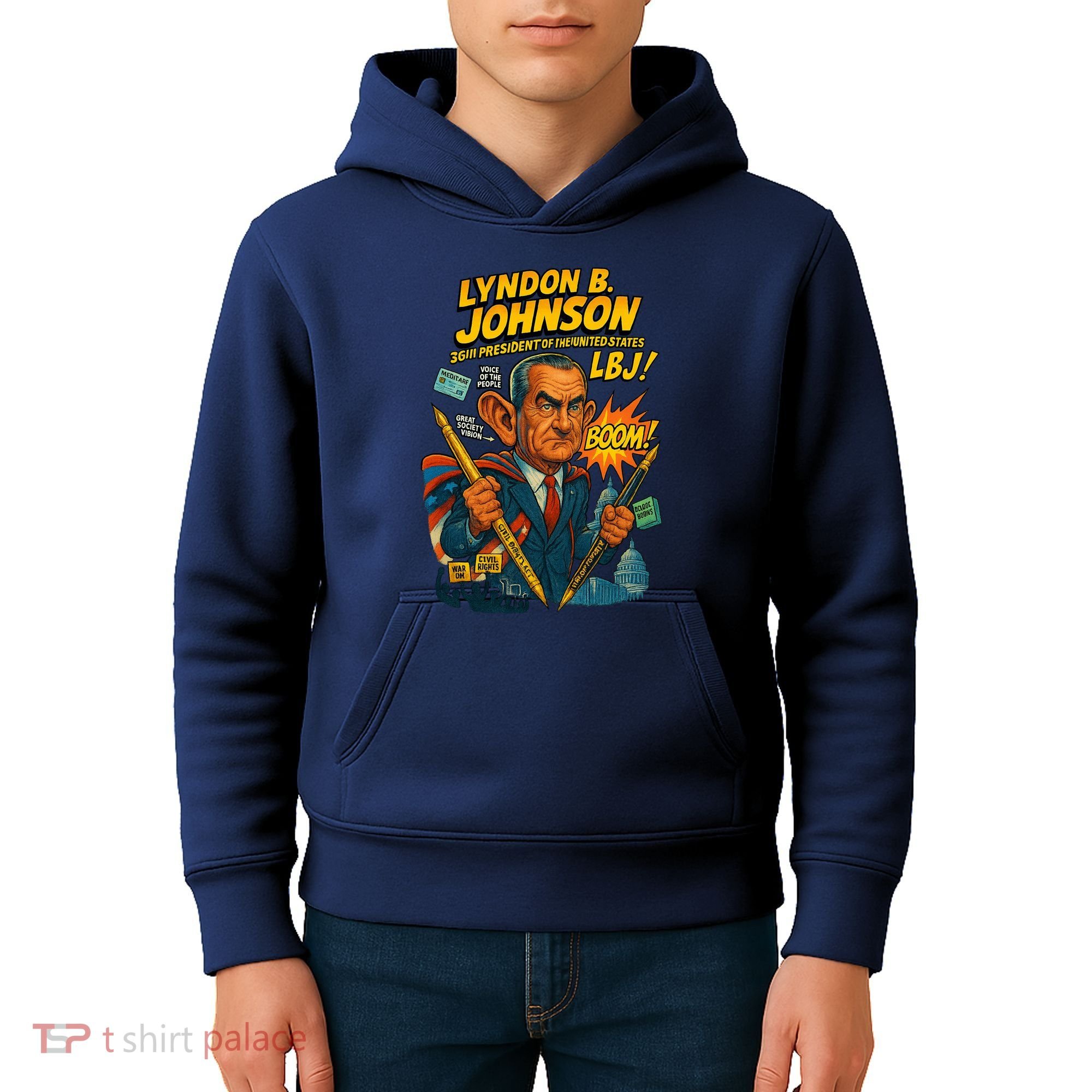Lyndon B. Johnson The Presidential Chronicles Kids Hoodie