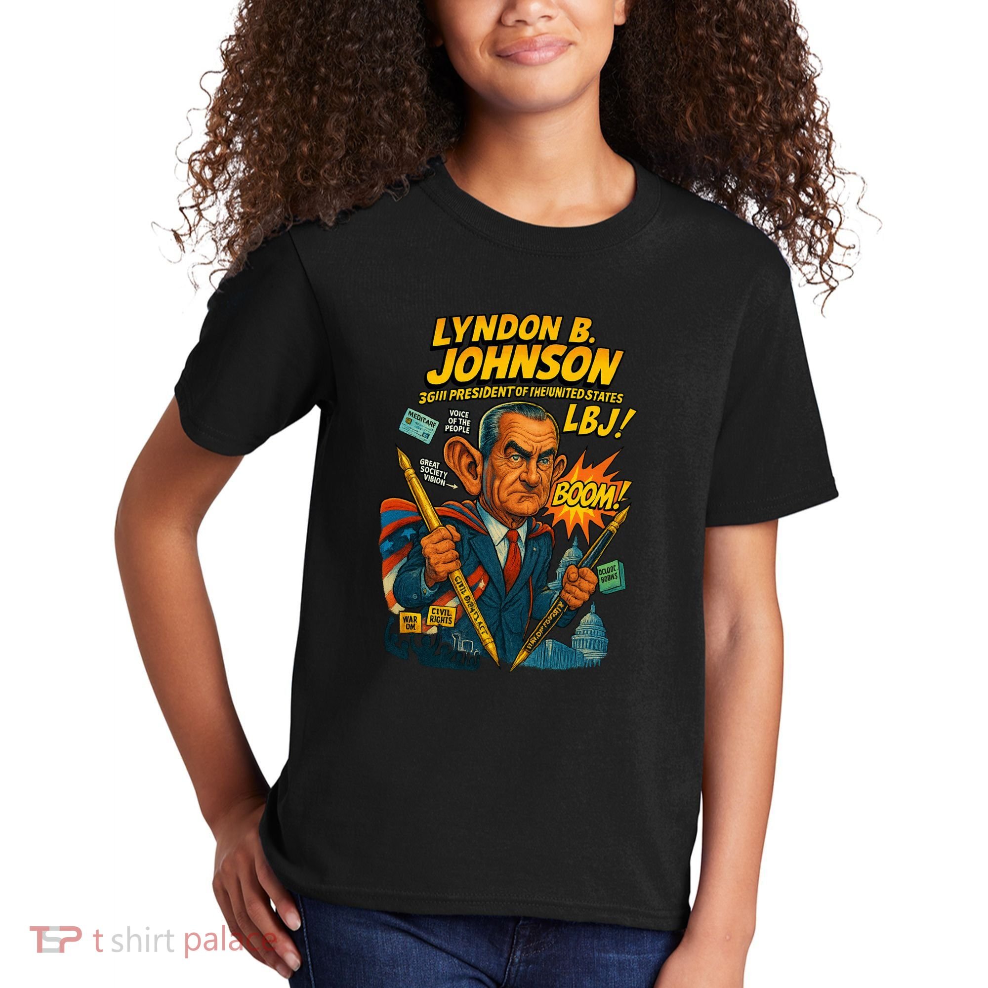 Lyndon B. Johnson The Presidential Chronicles Kids T-Shirt