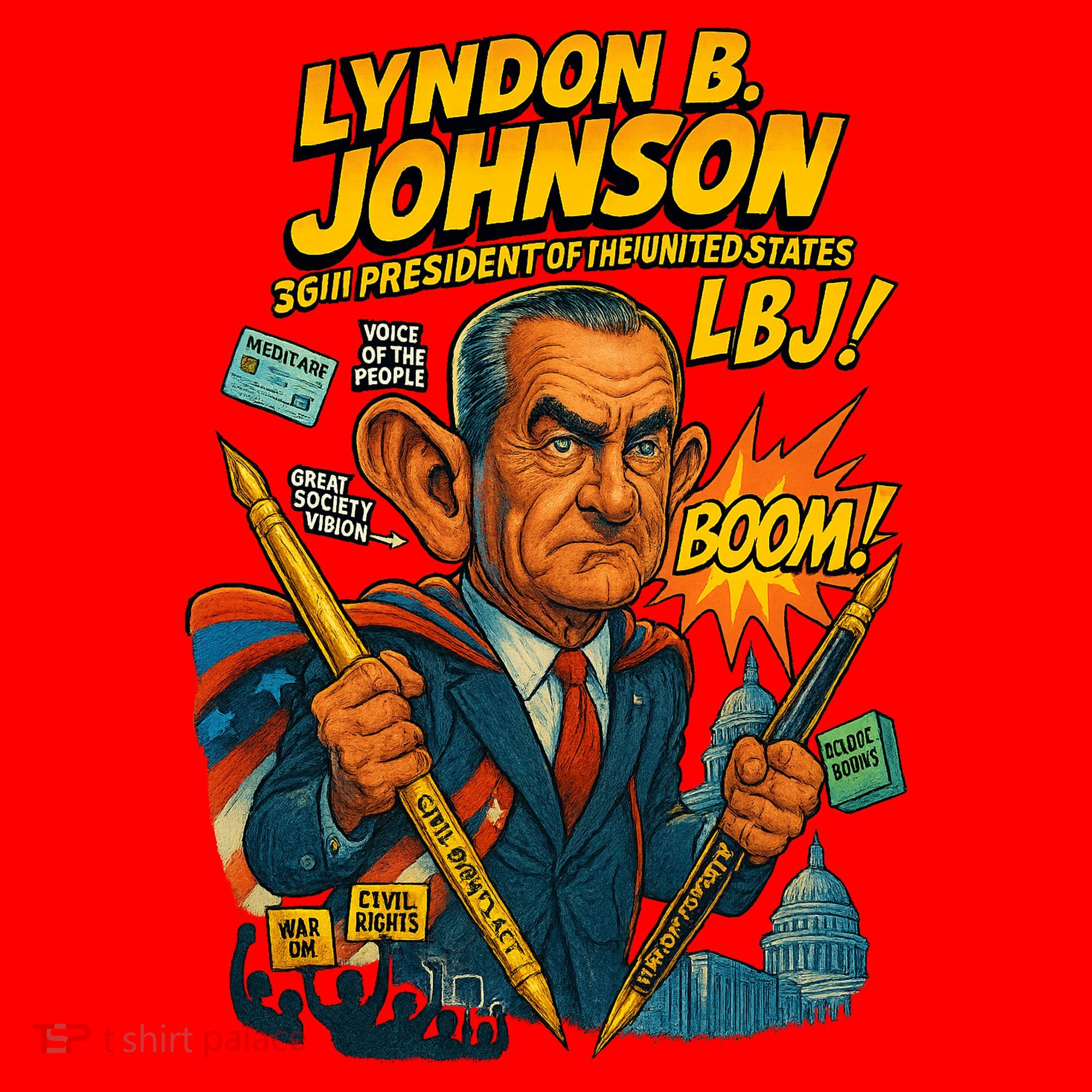 Lyndon B. Johnson The Presidential Chronicles Santa Hat