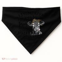 Living Between Jesus Take The Wheel And I Wish A Heifer USA-Made Doggie Bandana thumb 0