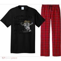 Living Between Jesus Take The Wheel And I Wish A Heifer Pajama Set thumb 0