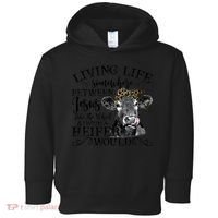 Living Between Jesus Take The Wheel And I Wish A Heifer Toddler Hoodie thumb 0