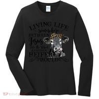 Living Between Jesus Take The Wheel And I Wish A Heifer Women's Long Sleeve Shirt thumb 0
