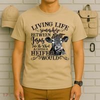 Living Between Jesus Take The Wheel And I Wish A Heifer T-Shirt thumb 6