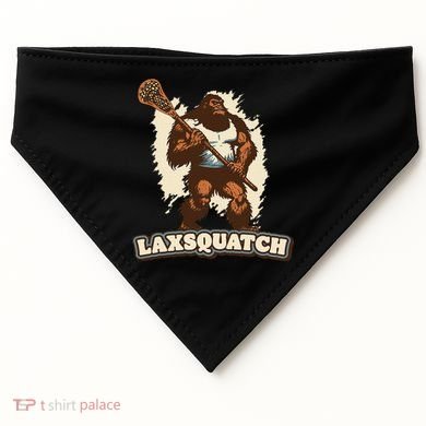 Laxsquatch! Bigfoot Lacrosse Player Funny Sasquatch Lax USA-Made Doggie Bandana