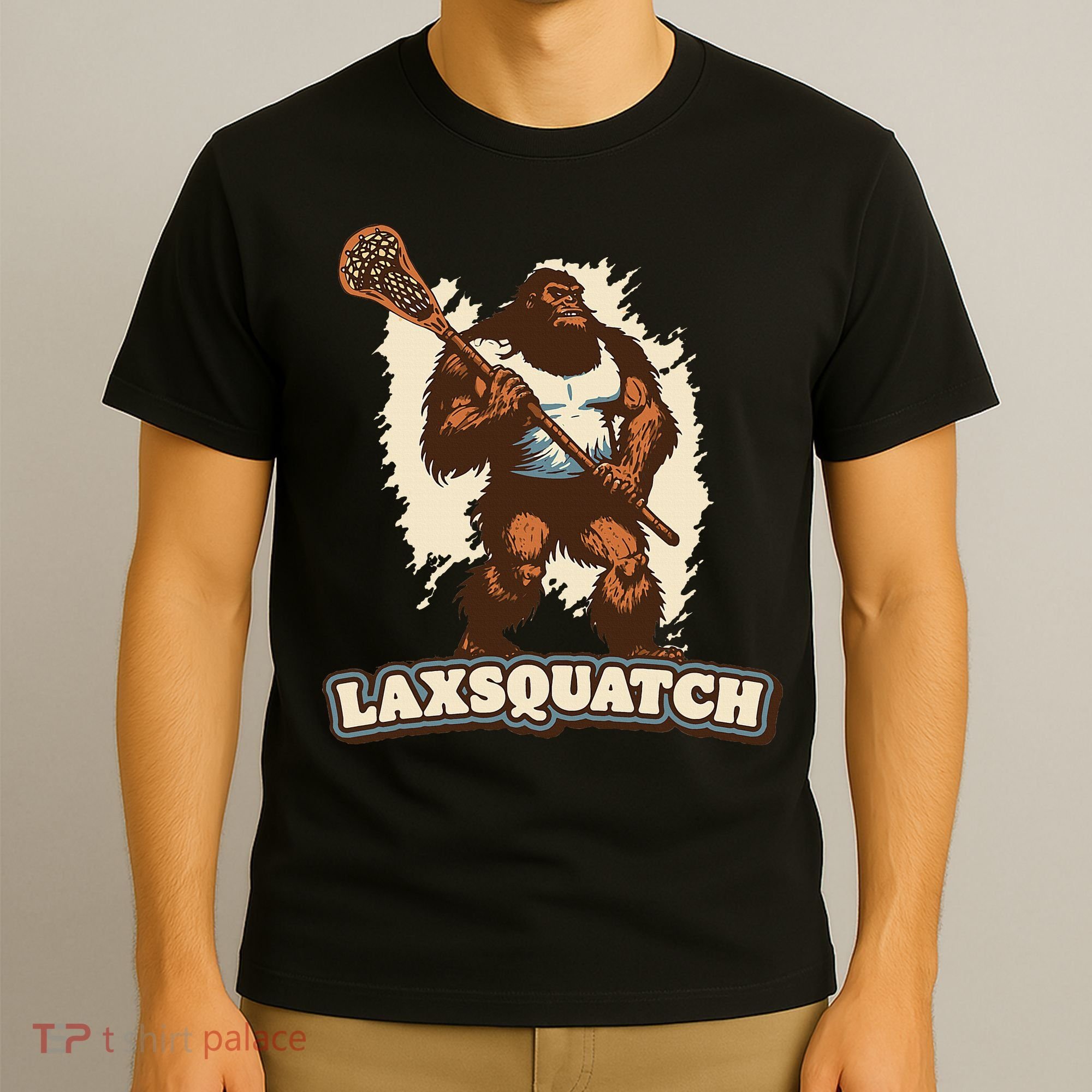 Laxsquatch! Bigfoot Lacrosse Player Funny Sasquatch Lax T-Shirt