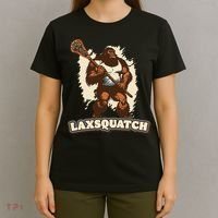 Laxsquatch! Bigfoot Lacrosse Player Funny Sasquatch Lax T-Shirt thumb 4