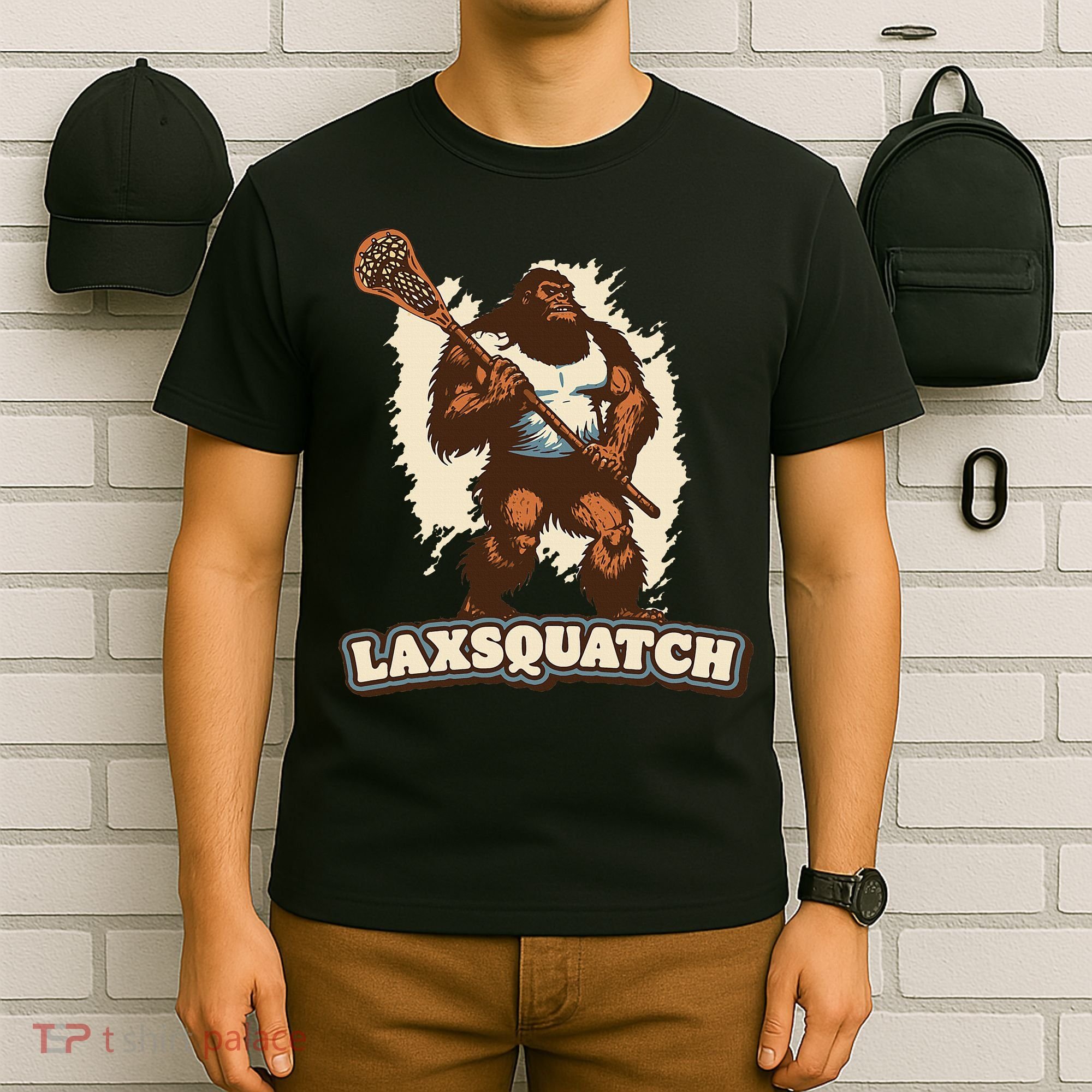 Laxsquatch! Bigfoot Lacrosse Player Funny Sasquatch Lax T-Shirt