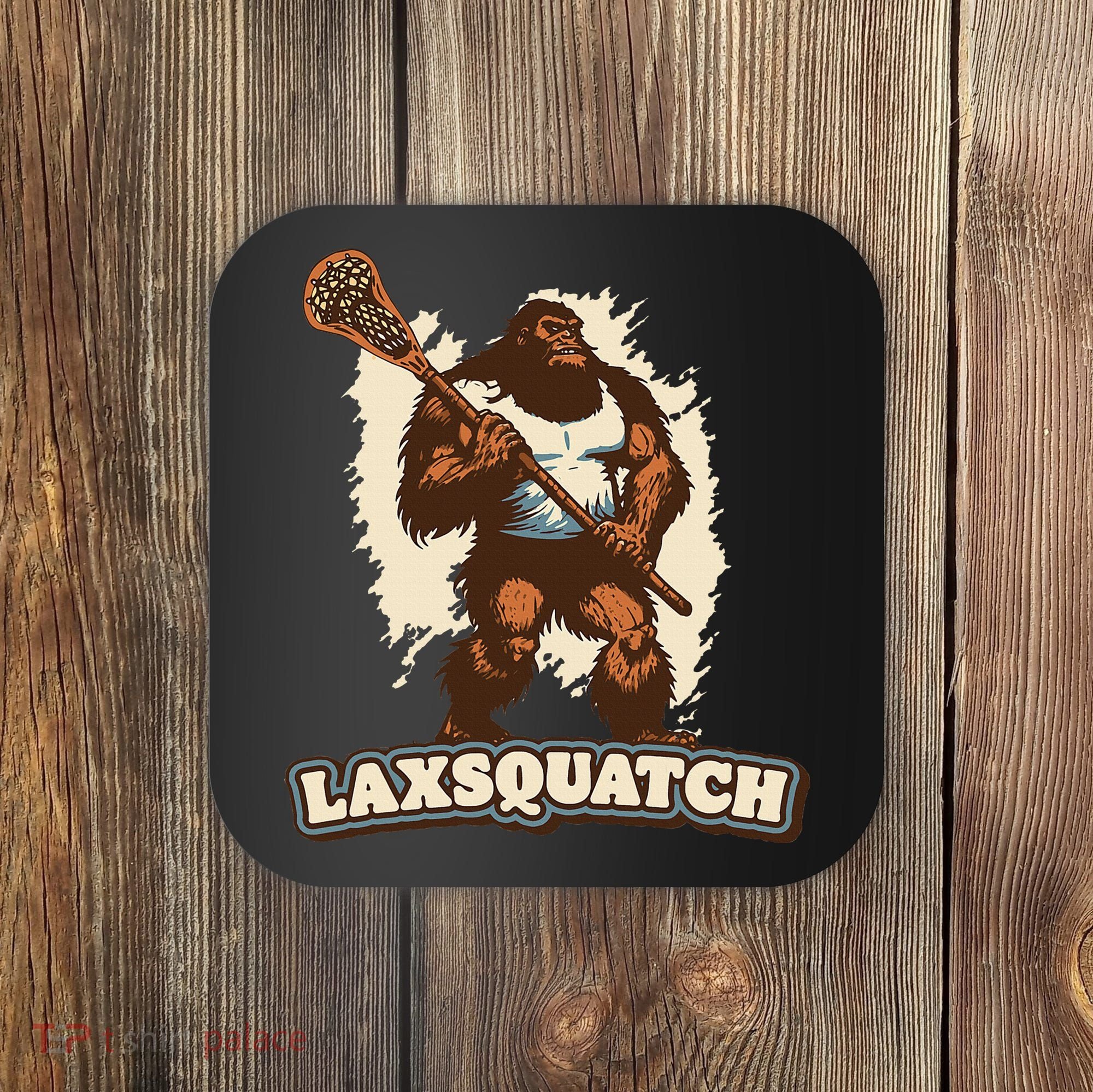 Laxsquatch! Bigfoot Lacrosse Player Funny Sasquatch Lax Coaster