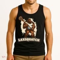Laxsquatch! Bigfoot Lacrosse Player Funny Sasquatch Lax Tank Top thumb 3