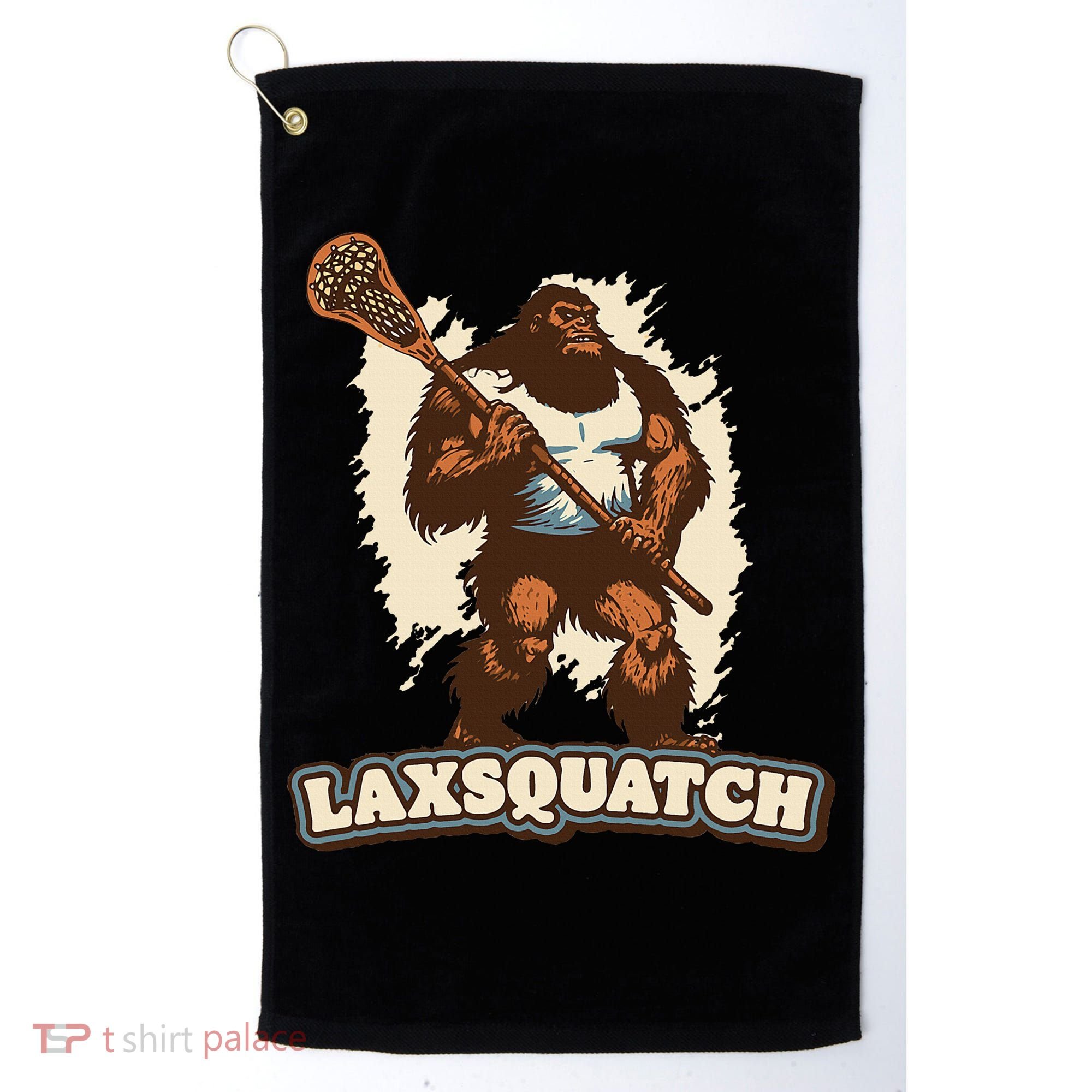 Laxsquatch! Bigfoot Lacrosse Player Funny Sasquatch Lax Golf Towel