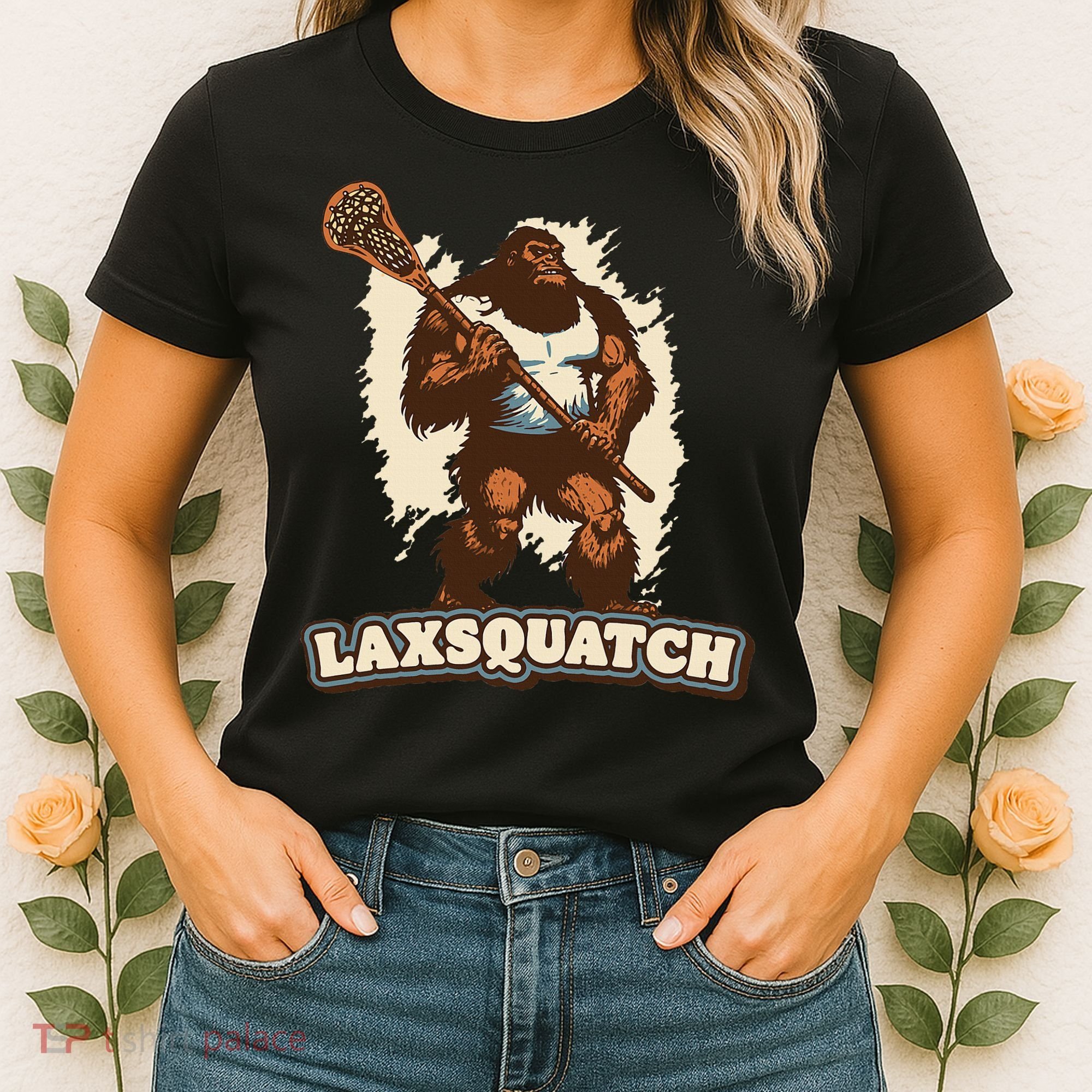 Laxsquatch! Bigfoot Lacrosse Player Funny Sasquatch Lax Women's T-Shirt