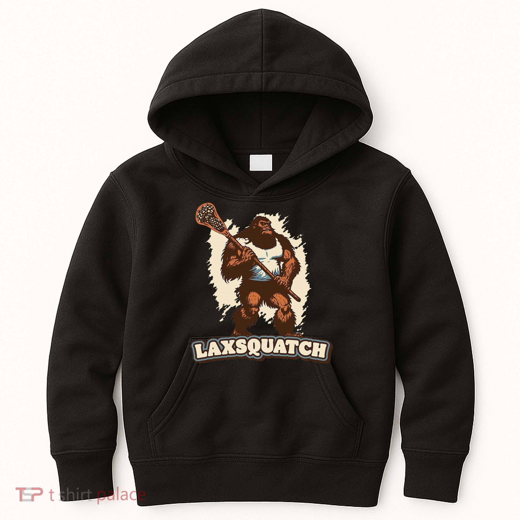Laxsquatch! Bigfoot Lacrosse Player Funny Sasquatch Lax Kids Hoodie