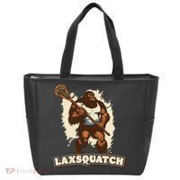 Laxsquatch! Bigfoot Lacrosse Player Funny Sasquatch Lax Tote Bag thumb 0