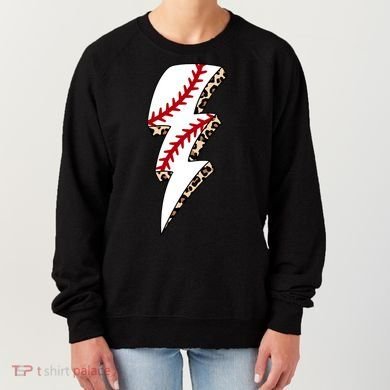Leopard Baseball Lightning Bolt Baseball Mom Game Day Meaningful Gift Women's Sweatshirt