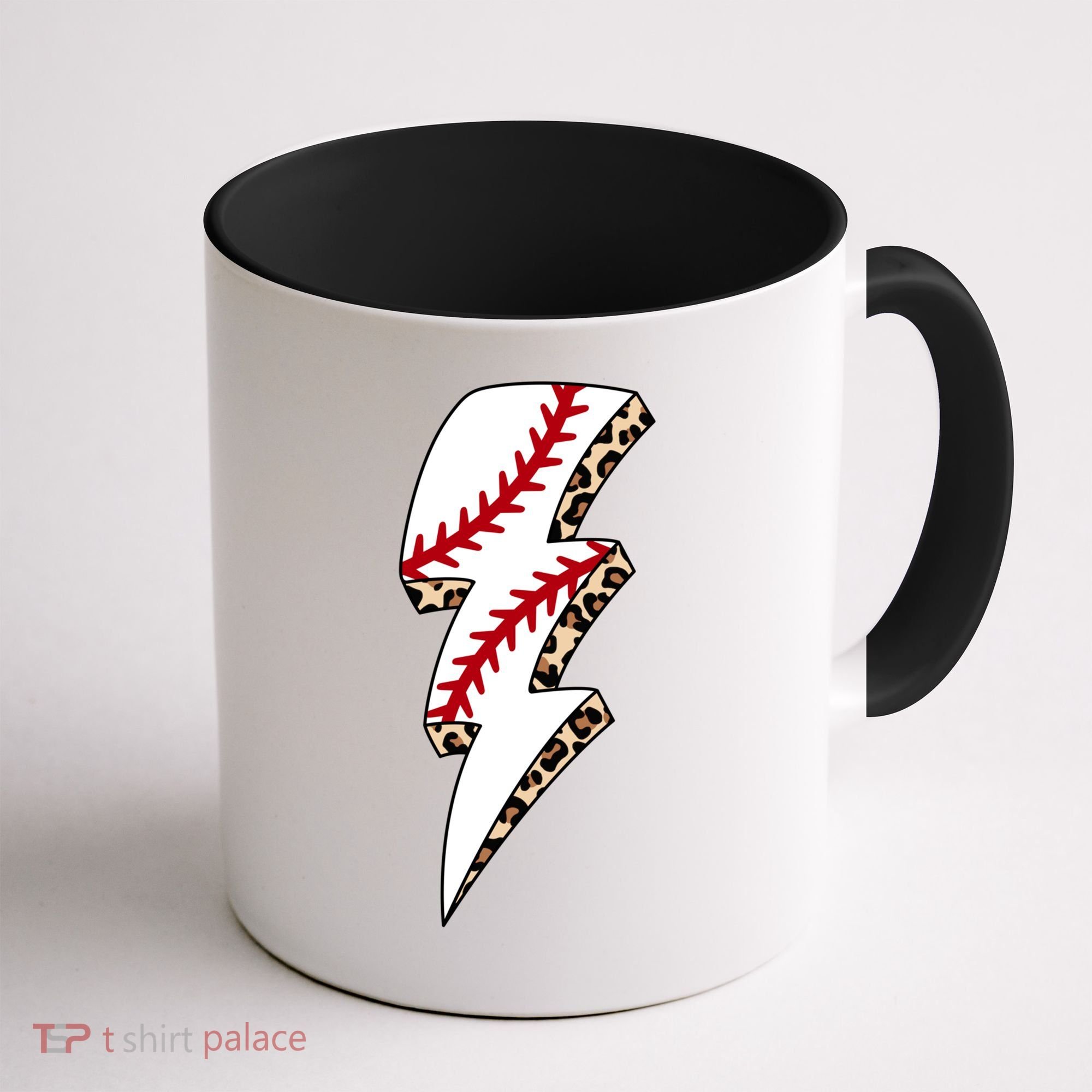 Leopard Baseball Lightning Bolt Baseball Mom Game Day Meaningful Gift Coffee Mug