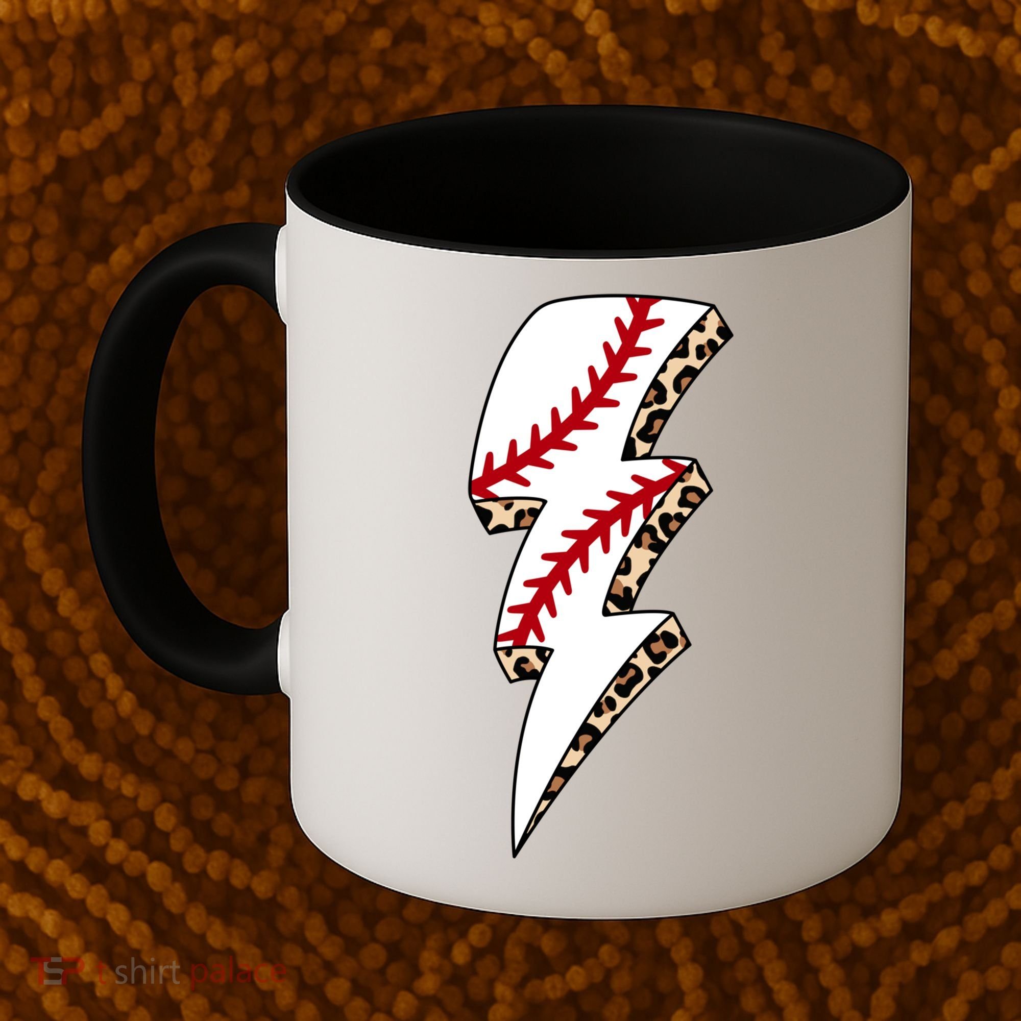 Leopard Baseball Lightning Bolt Baseball Mom Game Day Meaningful Gift Coffee Mug