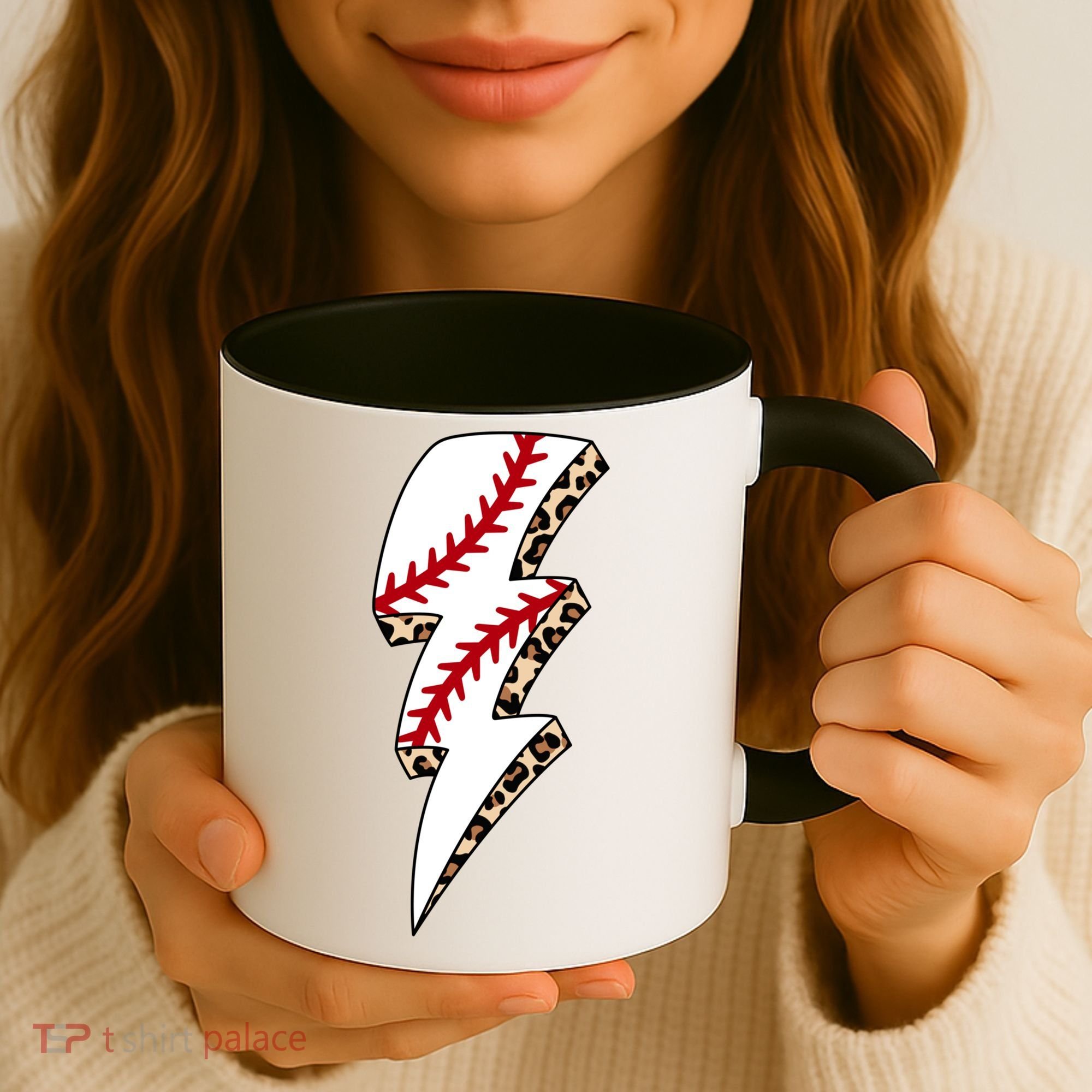 Leopard Baseball Lightning Bolt Baseball Mom Game Day Meaningful Gift Coffee Mug