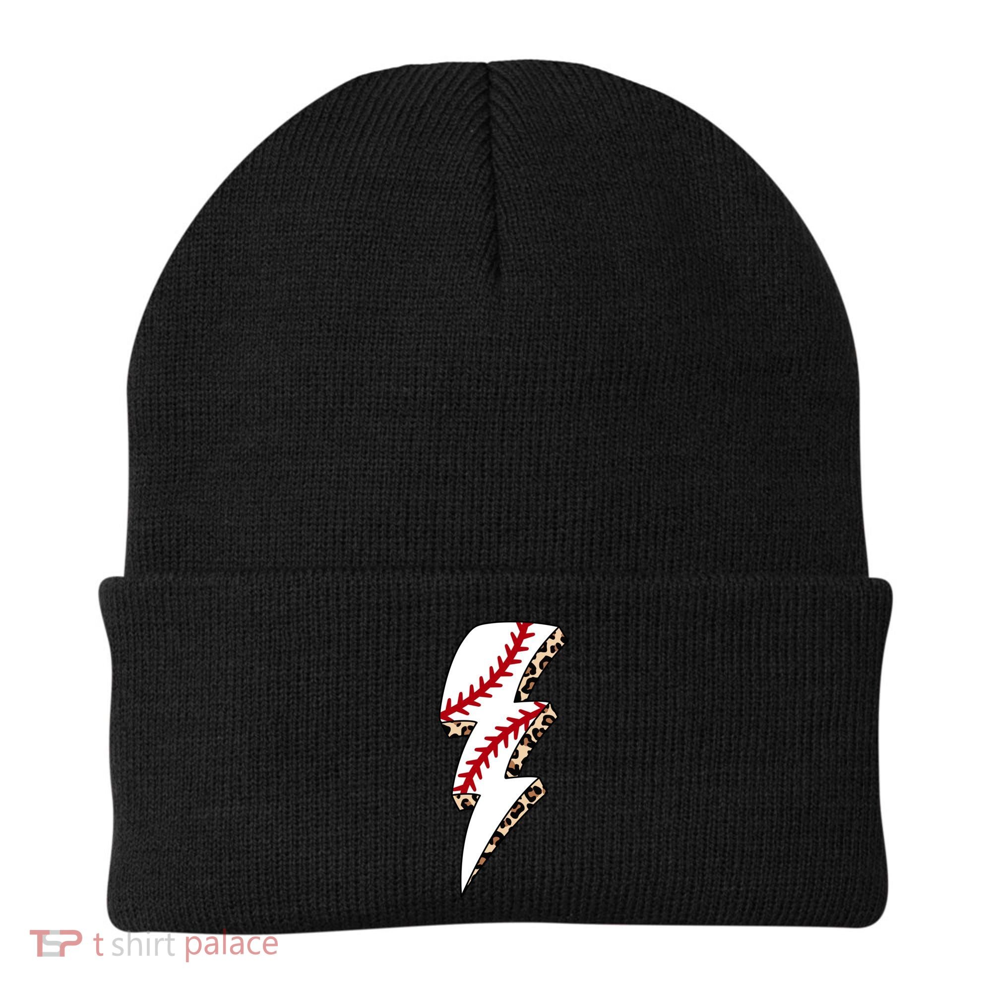 Leopard Baseball Lightning Bolt Baseball Mom Game Day Meaningful Gift Beanie