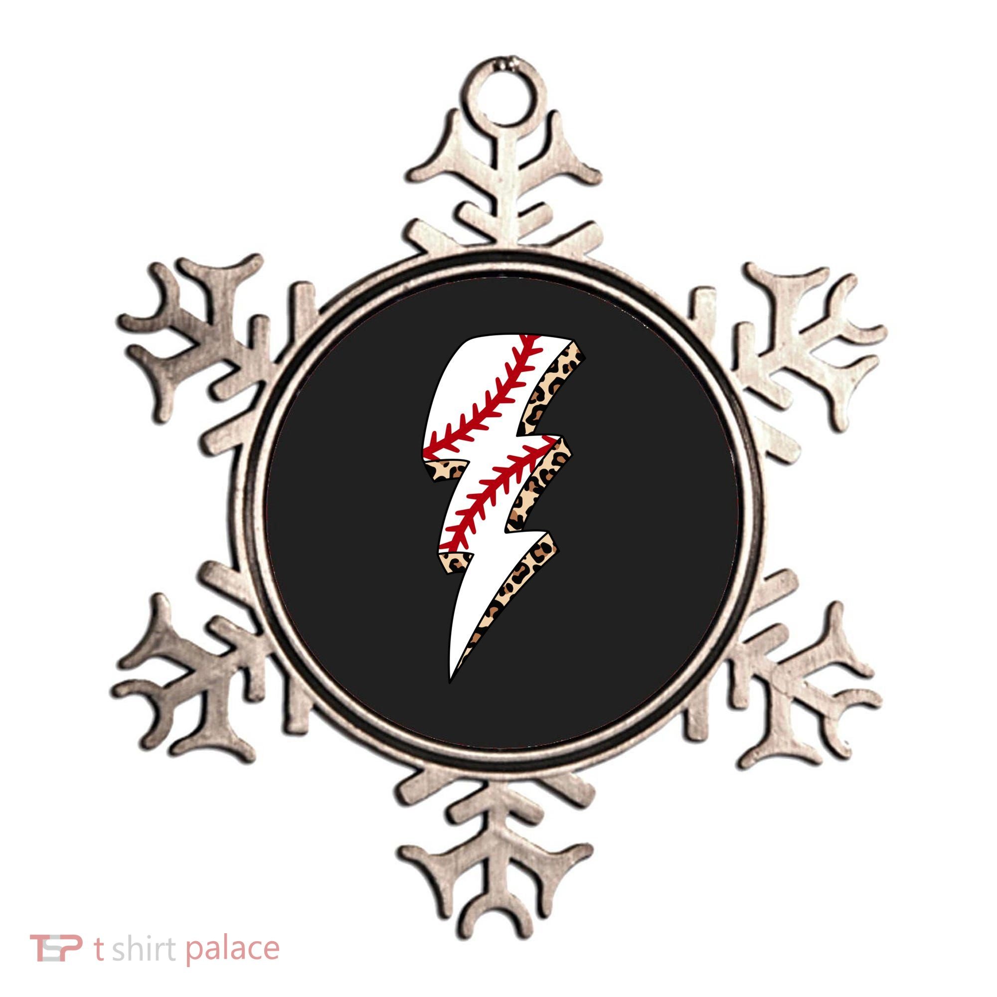 Leopard Baseball Lightning Bolt Baseball Mom Game Day Meaningful Gift Ornament