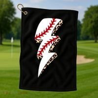 Leopard Baseball Lightning Bolt Baseball Mom Game Day Meaningful Gift Golf Towel thumb 1