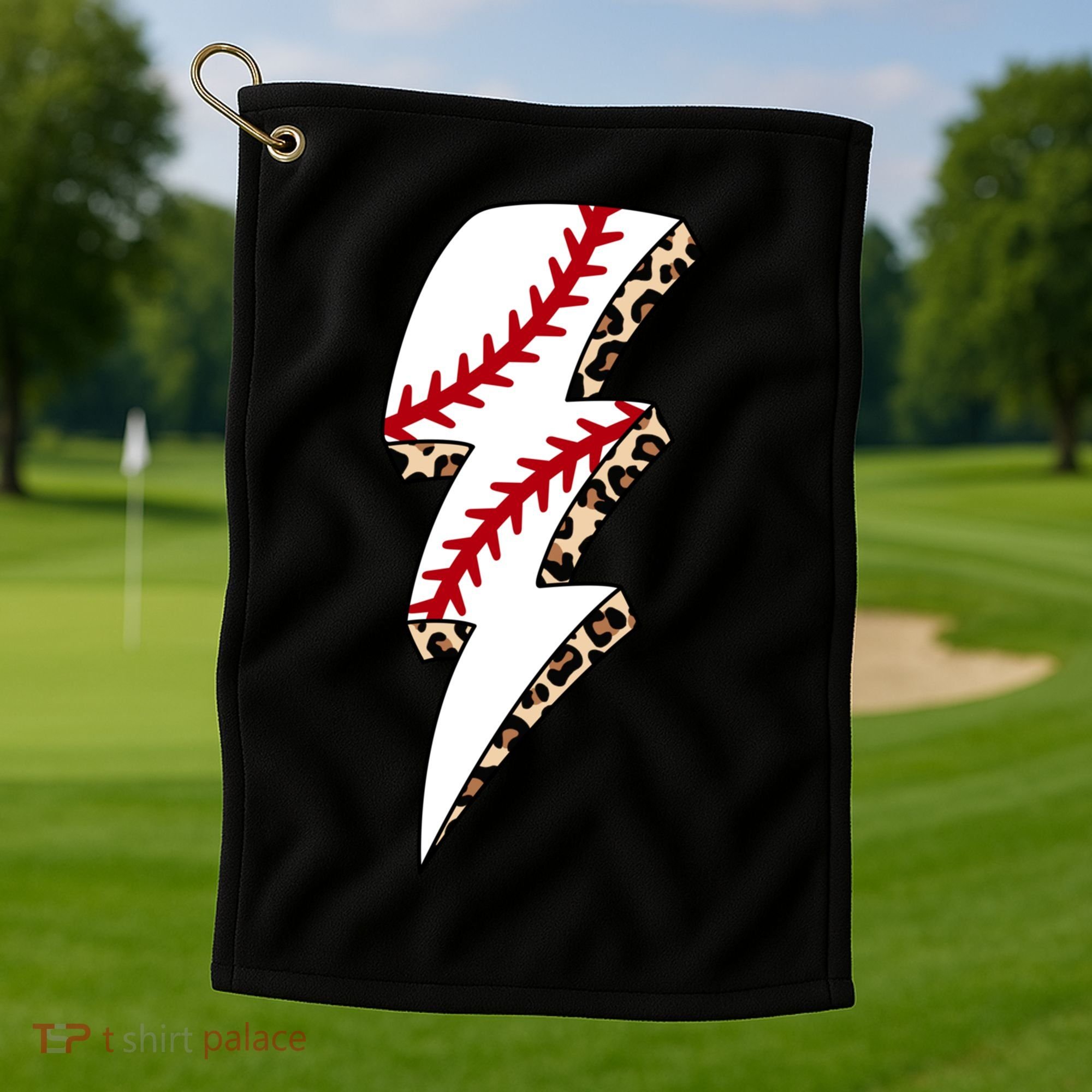 Leopard Baseball Lightning Bolt Baseball Mom Game Day Meaningful Gift Golf Towel