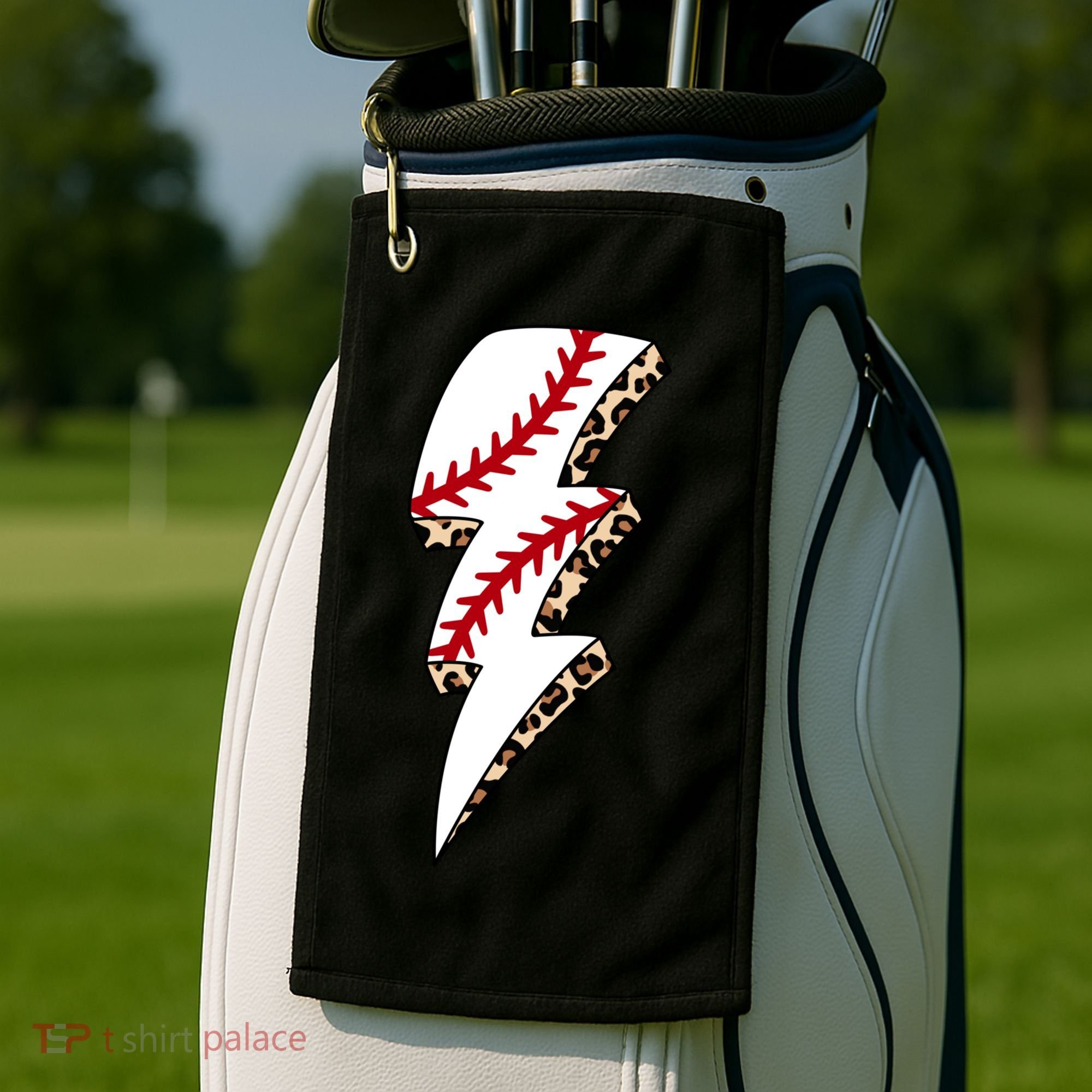 Leopard Baseball Lightning Bolt Baseball Mom Game Day Meaningful Gift Golf Towel