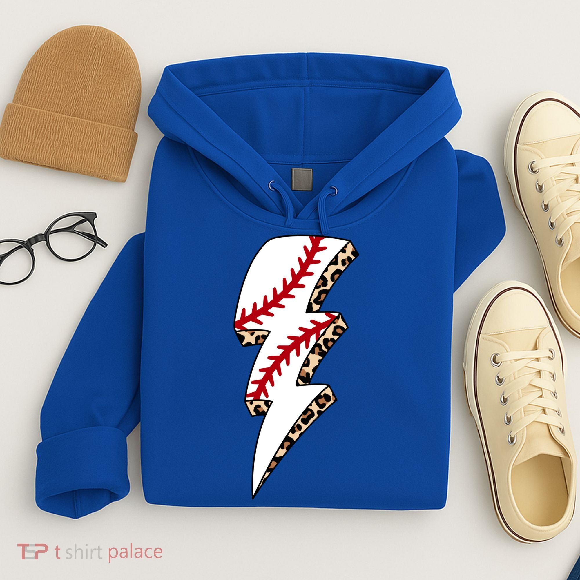 Leopard Baseball Lightning Bolt Baseball Mom Game Day Meaningful Gift Hoodie