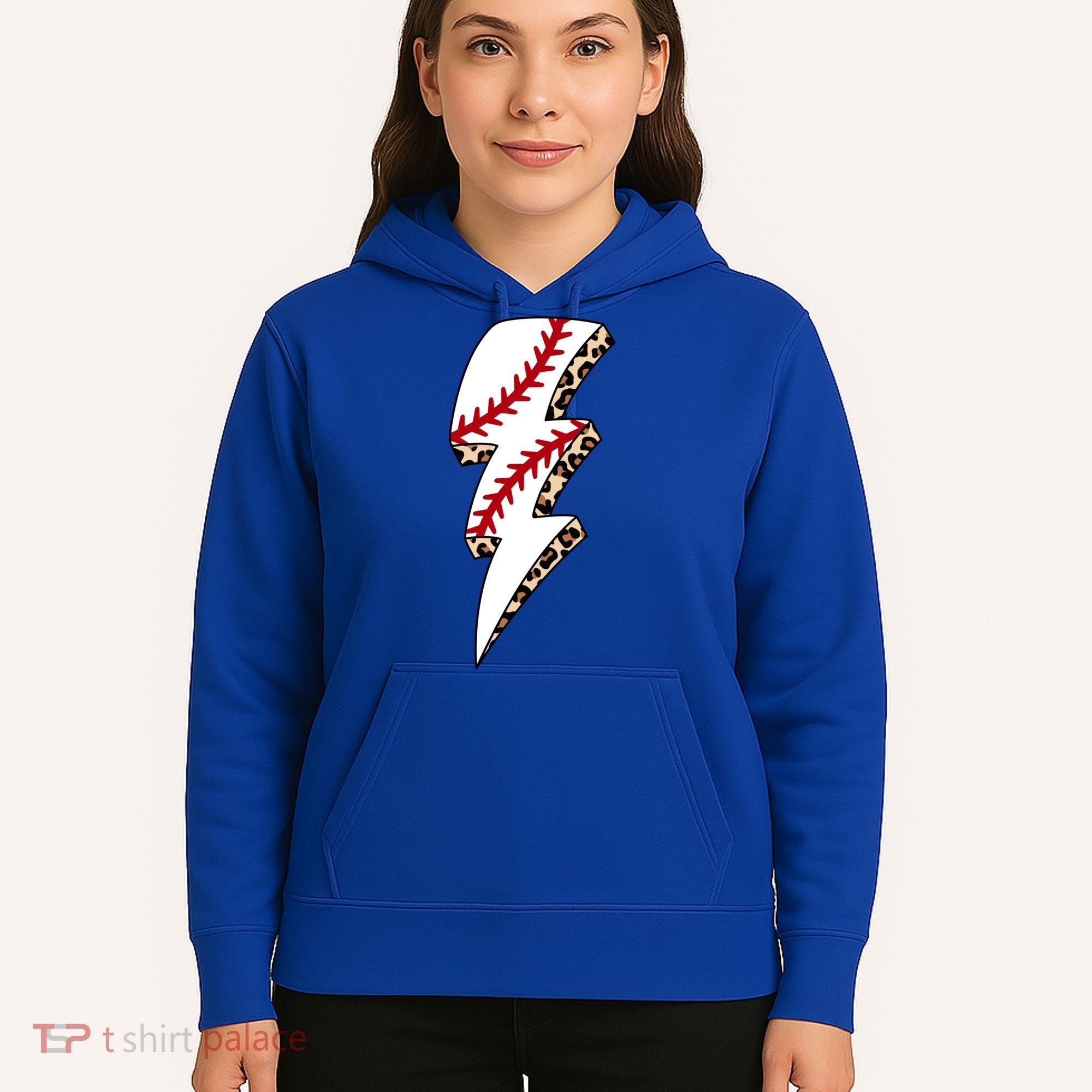 Leopard Baseball Lightning Bolt Baseball Mom Game Day Meaningful Gift Hoodie