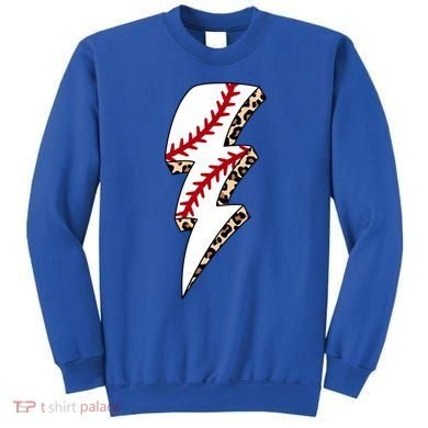 Leopard Baseball Lightning Bolt Baseball Mom Game Day Meaningful Gift Sweatshirt
