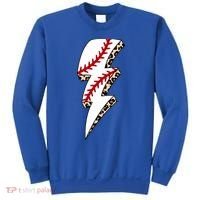 Leopard Baseball Lightning Bolt Baseball Mom Game Day Meaningful Gift Sweatshirt thumb 0