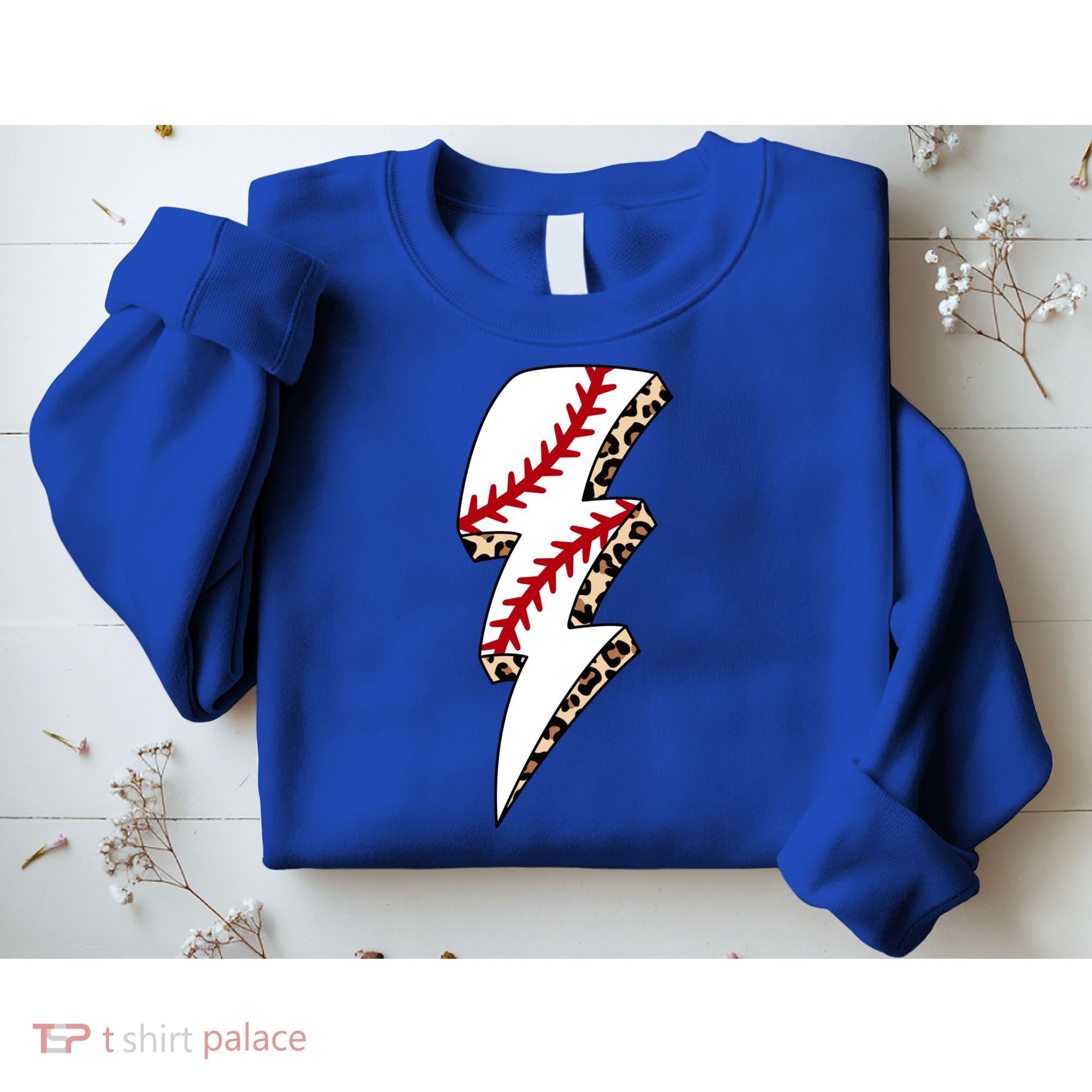 Leopard Baseball Lightning Bolt Baseball Mom Game Day Meaningful Gift Sweatshirt