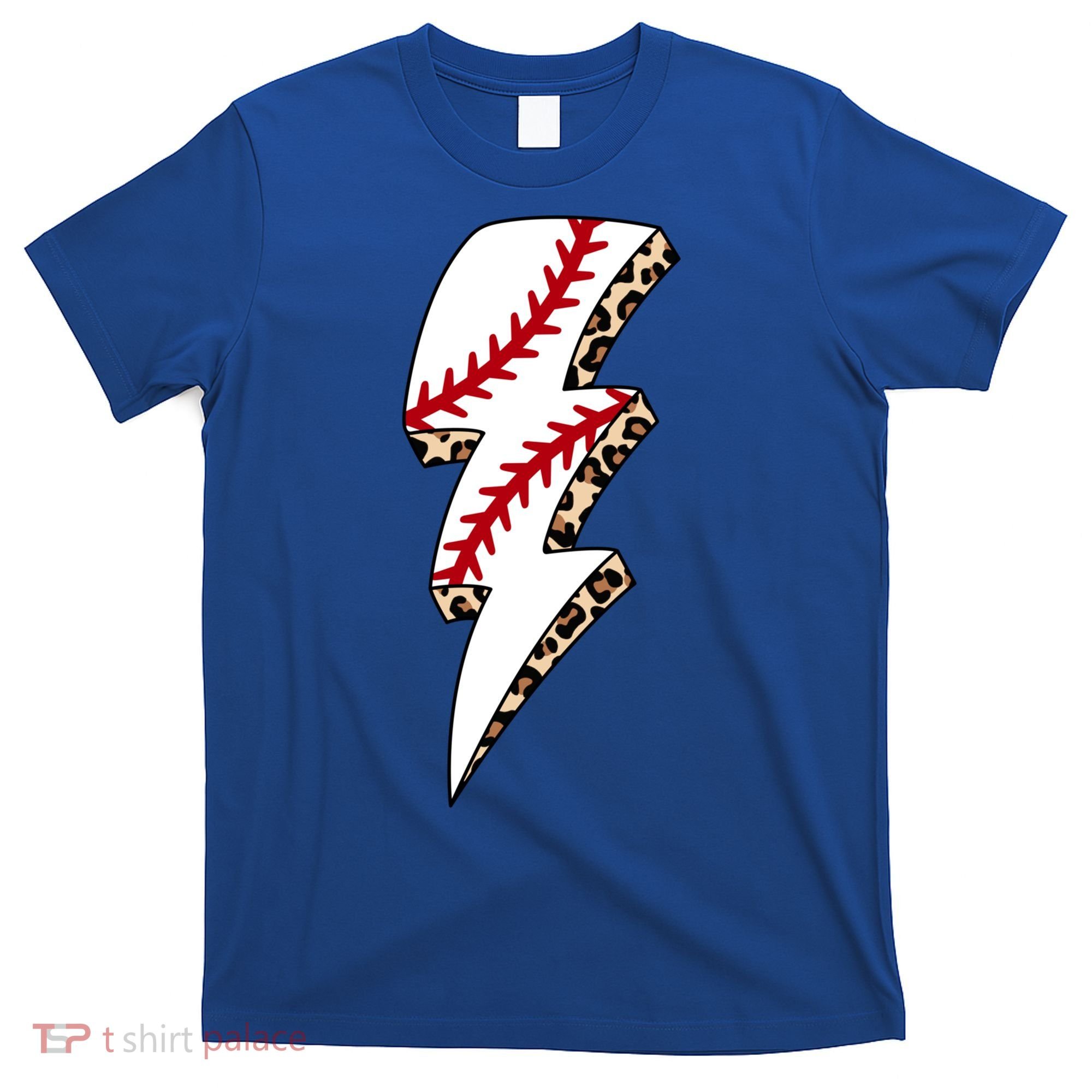 Leopard Baseball Lightning Bolt Baseball Mom Game Day Meaningful Gift T-Shirt