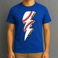 Leopard Baseball Lightning Bolt Baseball Mom Game Day Meaningful Gift T-Shirt thumb 3
