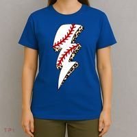 Leopard Baseball Lightning Bolt Baseball Mom Game Day Meaningful Gift T-Shirt thumb 4