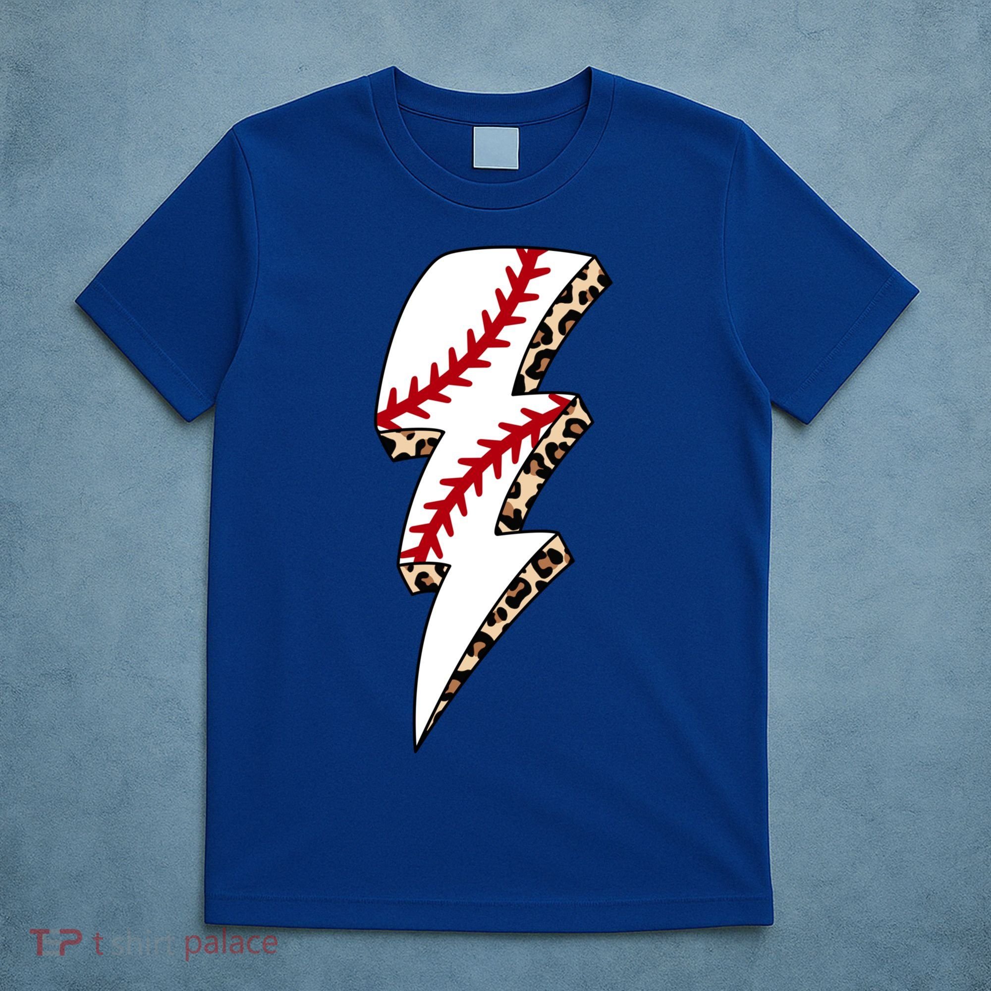 Leopard Baseball Lightning Bolt Baseball Mom Game Day Meaningful Gift T-Shirt