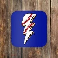 Leopard Baseball Lightning Bolt Baseball Mom Game Day Meaningful Gift Coaster thumb 0