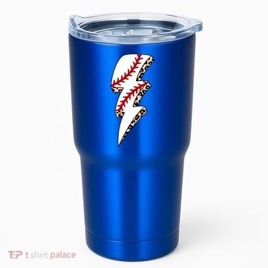 Leopard Baseball Lightning Bolt Baseball Mom Game Day Meaningful Gift Tumbler