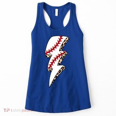 Leopard Baseball Lightning Bolt Baseball Mom Game Day Meaningful Gift Women's Tank Top
