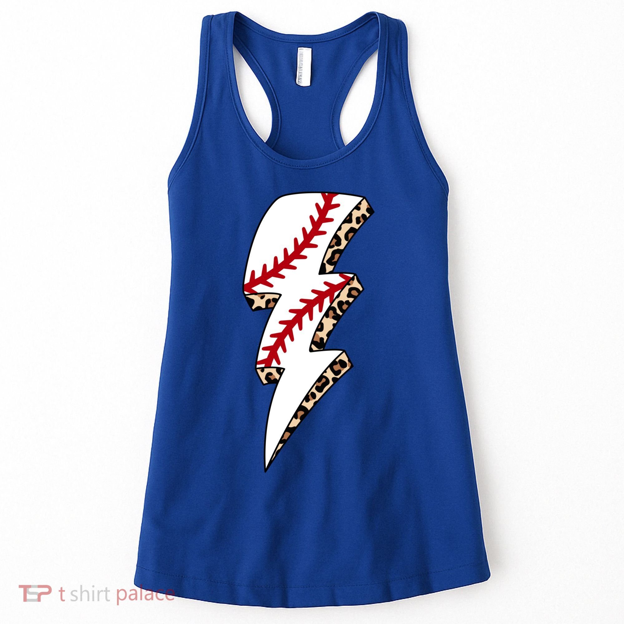 Leopard Baseball Lightning Bolt Baseball Mom Game Day Meaningful Gift Women's Tank Top