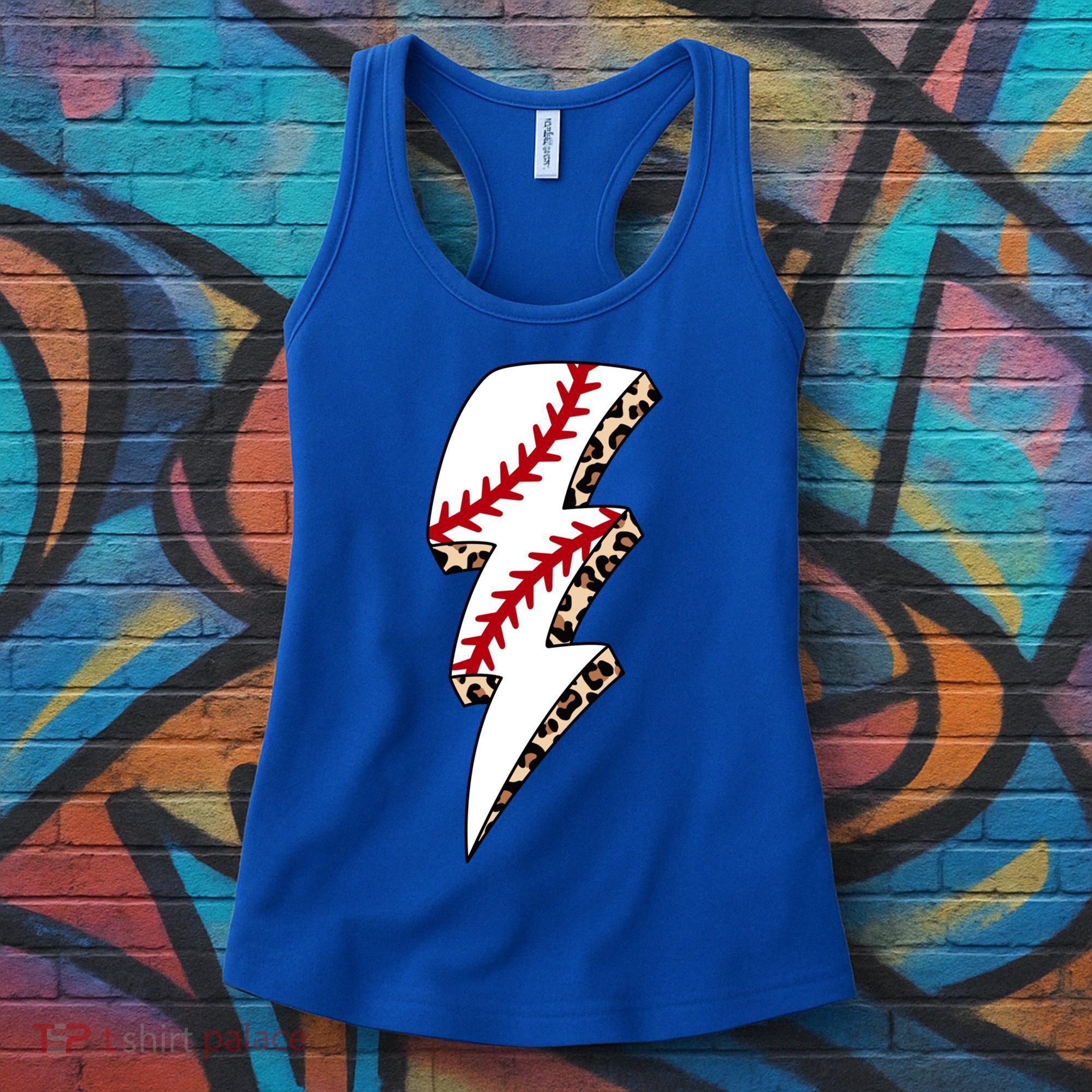 Leopard Baseball Lightning Bolt Baseball Mom Game Day Meaningful Gift Women's Tank Top