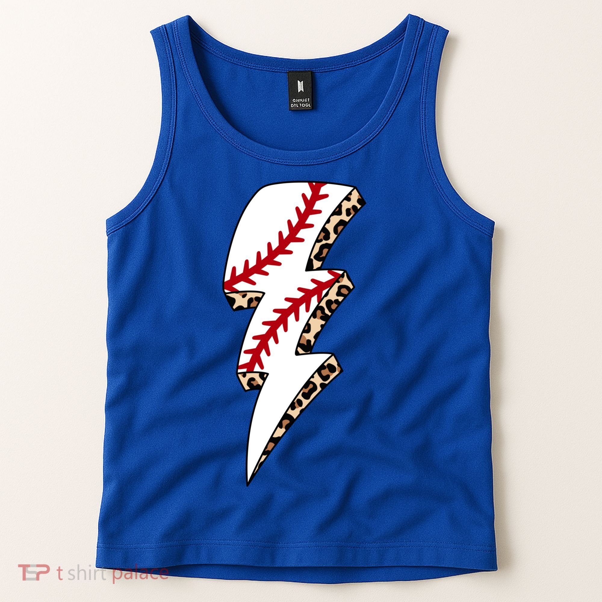 Leopard Baseball Lightning Bolt Baseball Mom Game Day Meaningful Gift Tank Top